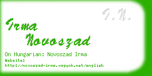 irma novoszad business card